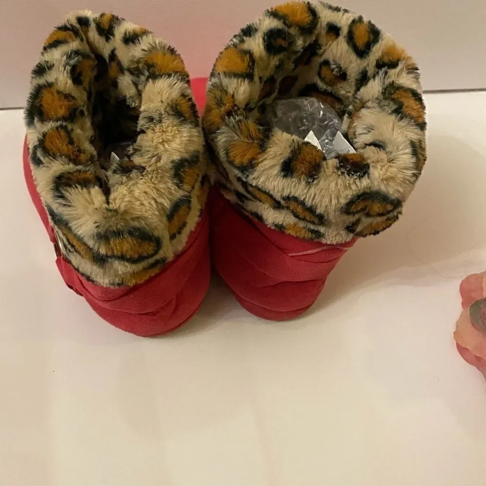 Sweet Girls winter Cheetah Print Boots Size  7-8